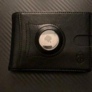 Airtag-Wallet-Mens-Slim-RFID Blocking Wallet Leather with Money Clip Airtag